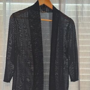 Gorgeous lightweight sheer open front jacket-Front of closet-